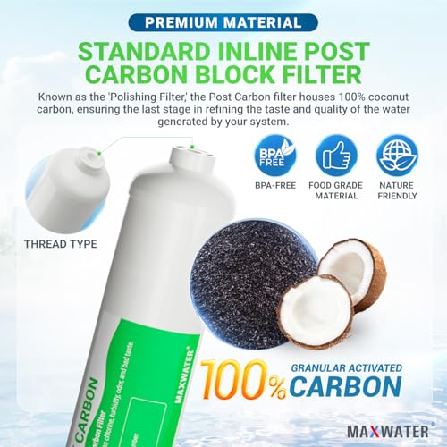 10" Inline Post Activated Carbon Water Filter (4 Count)