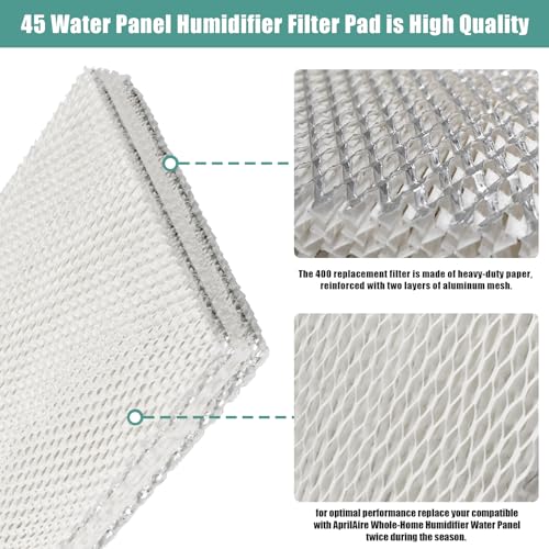 45 Water Panel Humidifier Filter Pad Replacement Compatible with Aprilaire Whole House Humidifier Models 400 (2 Count)