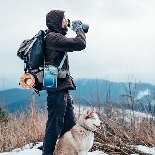 Insulated Water Bottle with Portable Carrier Bag for Outdoor 64 oz