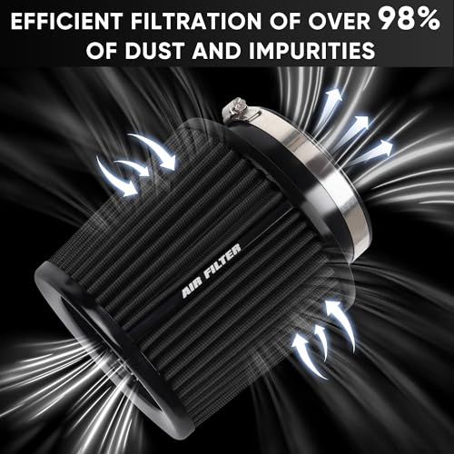 3 3.5 4 Inches Cold Air Intake Filter 76mm 89mm 101mm High Performance Washable Clamp