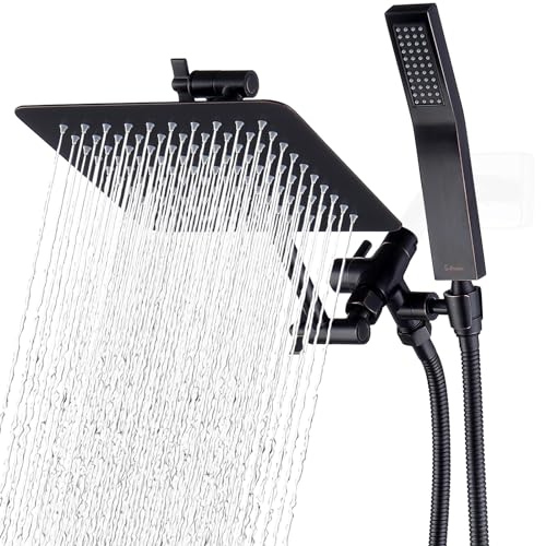 All Metal 8" Rain Shower Head with Handheld for Bathroom Upgrade