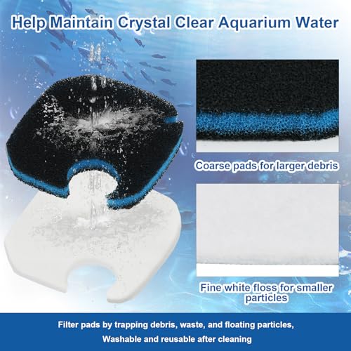 Replacement Canister Filter Pads Compatible with AMOSIJOY、Pondforse、Coospider (8 Count)