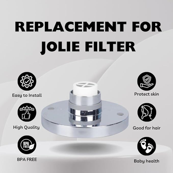 2 Pack THE JOLIE Shower Filter, Compatible with THE JOLIE Shower Head, KDF 55 Stage Shower Filter, Enhances Water Quality for Healthier Skin & Hair