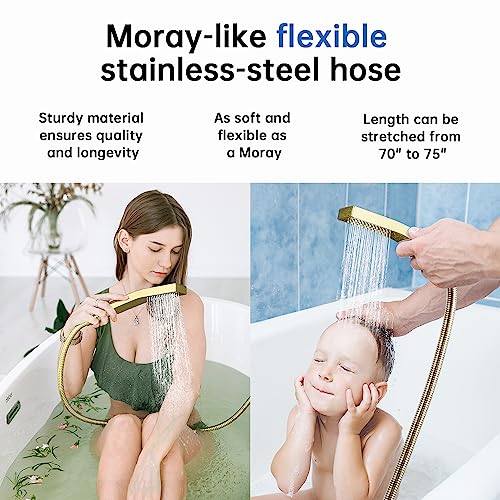 All Metal 12 Inches Rainfall Shower Head with Handheld Combo