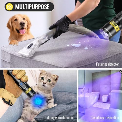 UV Flashlight 365nm & 395nm Dual Black Light Woods Lamp Ringworm