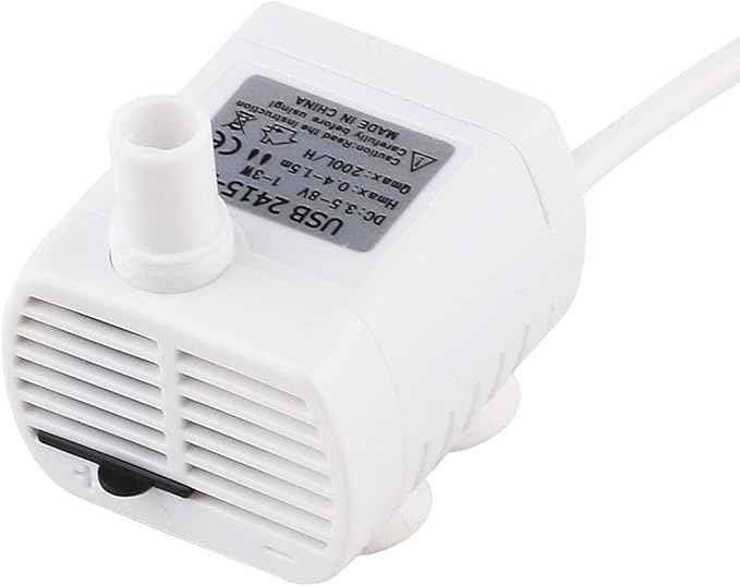 Driew 3W DC 3.5-8V USB Water Pump with Power Cord, Solar Mini Submersible,Brushless,Waterproof (2, White)