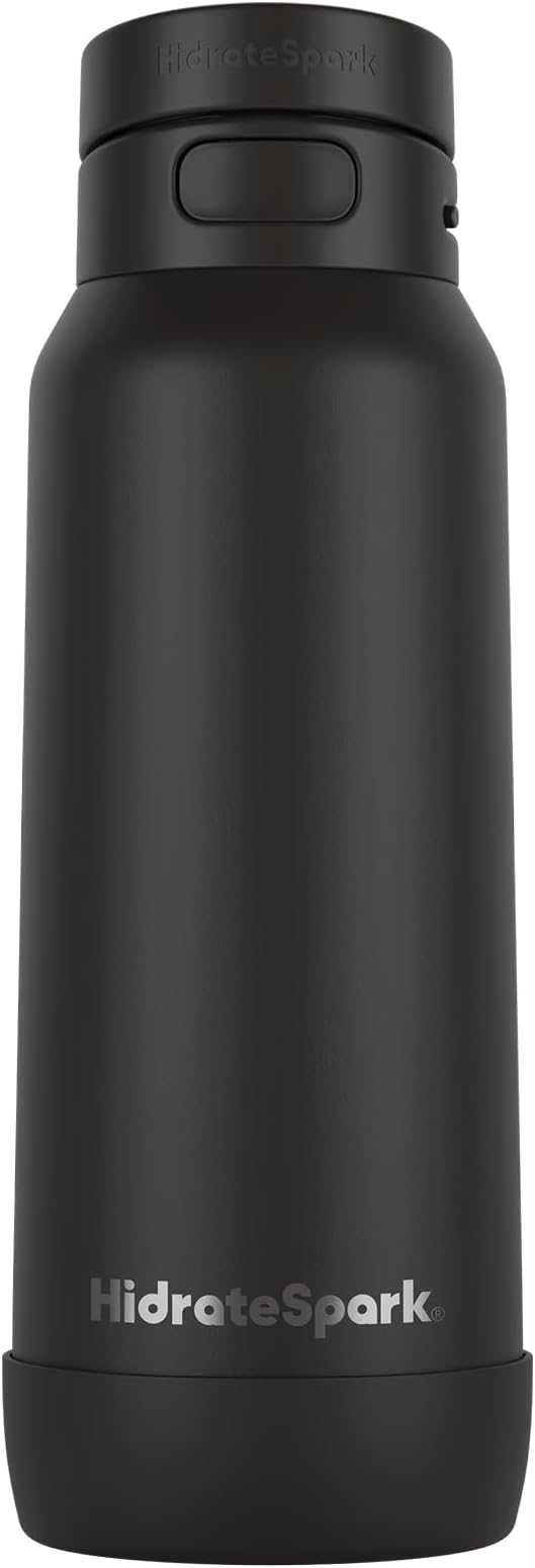 HidrateSpark PRO 2 32 oz Smart Ready Water Bottle with Silicone Boot - Chug Black