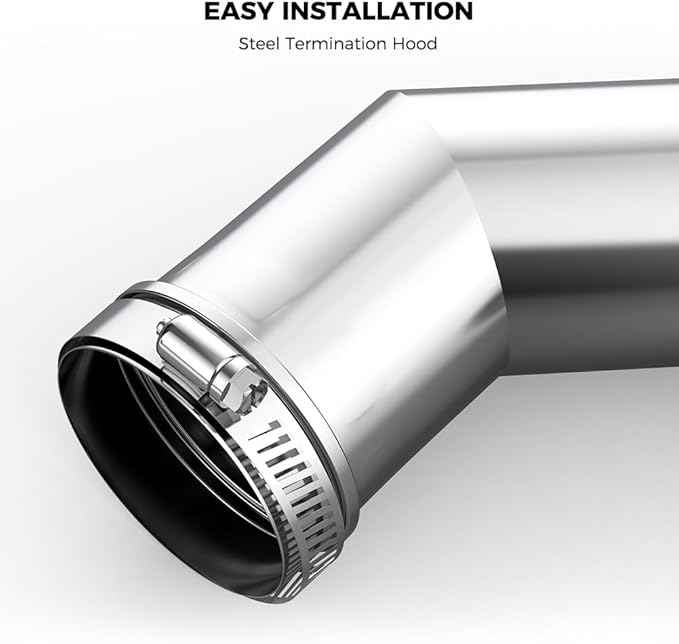 CAMPLUX 3" Horizontal Stainless Steel Vent Pipe Kit with Termination Hood for Gas Tankless Water Heater