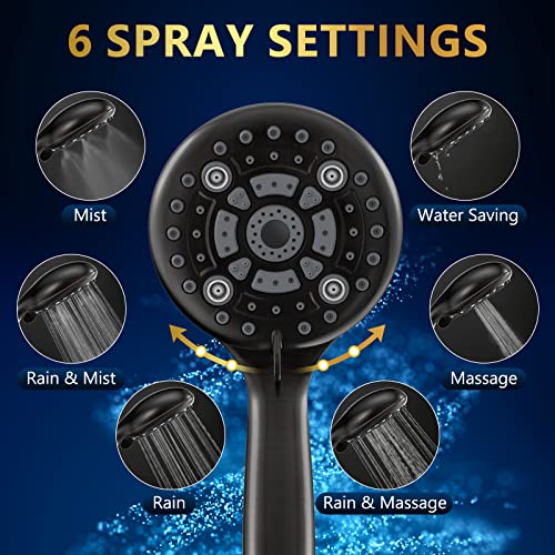 6 Spray Modes High Pressure Handheld Showerhead Set Upgraded