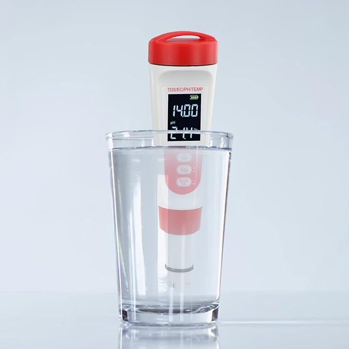 4 in 1 Digital Water Quality Tester Automatic Calibration IP67 Waterproof pH Meter for Precision-Testing