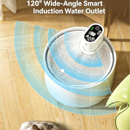 Cordless Ceramic Cat Water Fountain Replacement 4000mAh Battery Sensor Controller Automatic Super Silent Intelligent Sensor Cordless Pet Drinking Dispenser Dog Water Bowl Dispenser