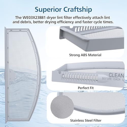 WE03X23881 Dryer Lint Filter Screen Replacement for GE & Hotpoint Dryer