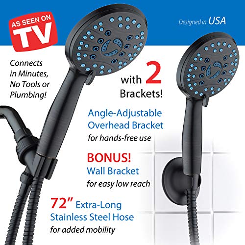 AquaCare 8 mode High Pressure Handheld Shower Head with 2