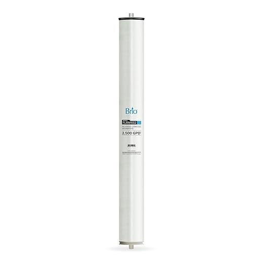 Brio Reverse Osmosis Membrane for Commercial RO Water Filtration Systems, 4" x 40", 2,500 GPD, 99.2% Stabilized Salt Rejection, Certified NSF/ANSI 61, Universal Fit