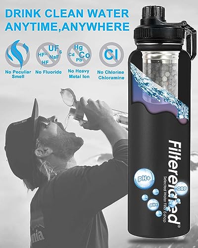 30oz Stainless Steel Alkaline Filter Water Bottle (6 Count)