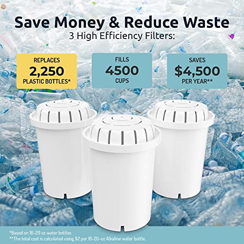 PH001 White Alkaline Water Filter Replacement (3 Count)
