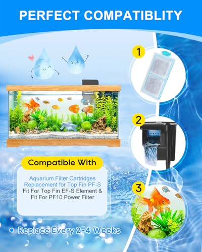 12 Pack Fish Tank Filter Compatible with Top Fin PF (12 Count)