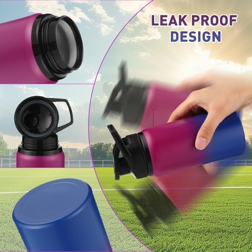 10 Pack Aluminum Water Bottles Bulk 17oz Dark Red (10 Count)