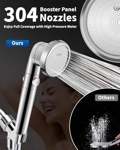 Filtered Shower Head for Hard Water with Stop