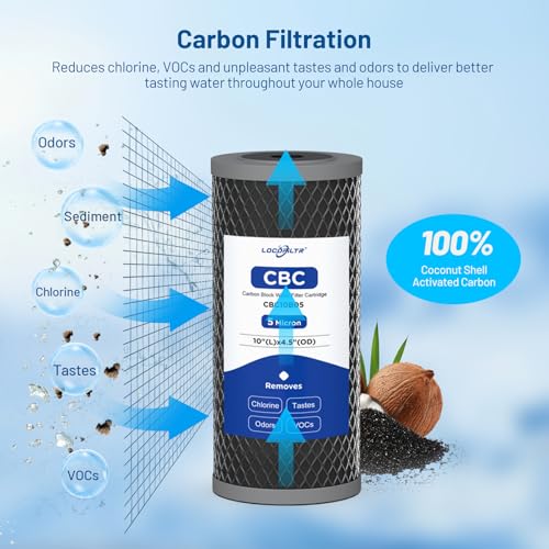 2 Stage 10" x 4.5" Whole House Sediment and CTO Carbon Block Water Filter (2 Count)