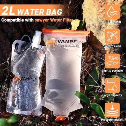 2L&1L Water Bag Compatible with Sawyer Squeeze Water Filter