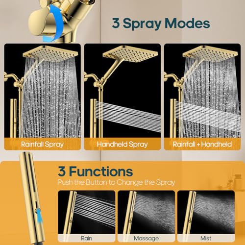 High Pressure Rain Shower Head with Handheld