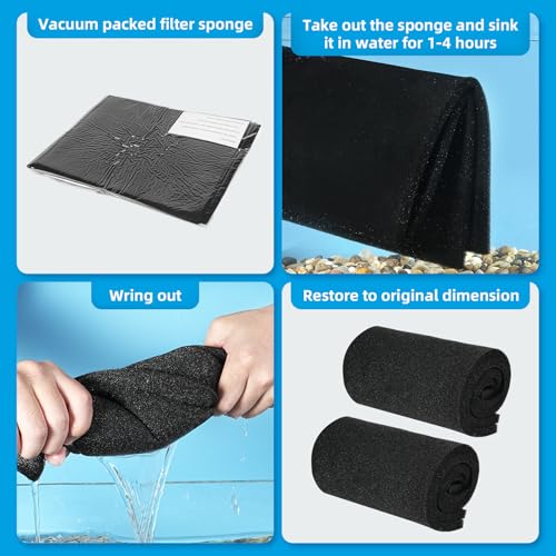 2 Pack Aquarium Bio Sponge Filter Media Pad Cut