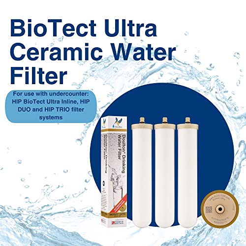 W9123050 ¦ 10" Biotect Ultra ¦ Authentic Drinking Water Ceramic Replacement Candle Element Filter ¦ 2504 ¦ White ¦ NSF Certified ¦ M12 Thread ¦