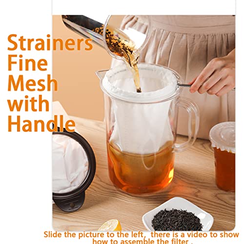 3 PCS Fine Mesh Strainer Bags with Handle (3 Count)