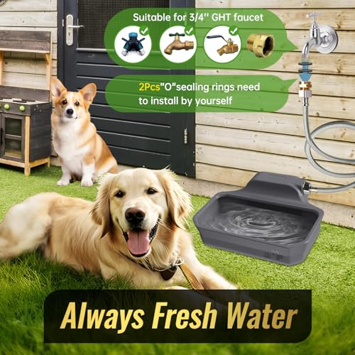 135OZ Automatic Water Dispenser for Large Dogs Patented Outdoor Dog Water Bowl Dispenser Automatic Dog Feeder Fit 3
