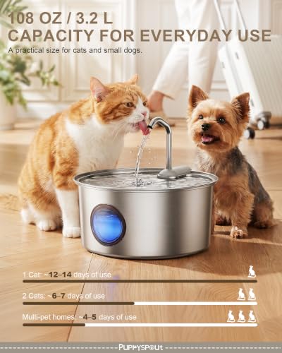 Cat Water Fountain Stainless Steel