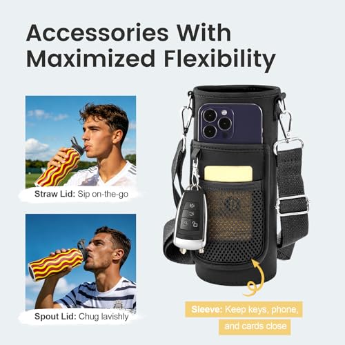 40 oz Insulated Water Bottle with Straw
