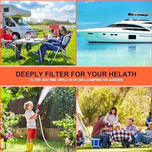 RV Camper Inline Water Filter Reduce Chlorine and Odor (4 Count)