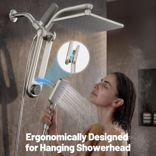 Dual Filtered Rainfall Handheld Showerhead Spray Combo with 7 Modes