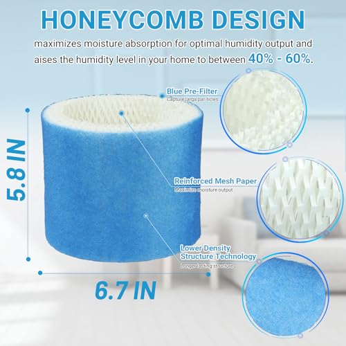 6 Pack Upgraded HC888 Series Filters C for Honeywell HCM (6 Count)