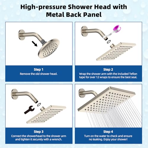 cUPC Certified Thickness Metal 6'' Rain Shower Head