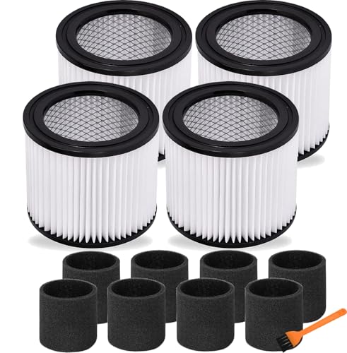 HEPA Vacuum Cleaner Replacement Filter Compatible with Shop (4 Count)