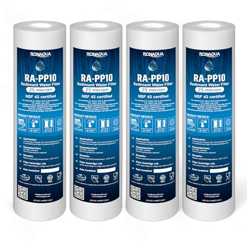 25 Micron Sediment Water Filter Cartridge 10"x2.5" (4 Count)