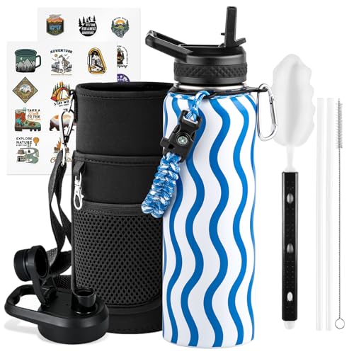 40 oz Insulated Water Bottle with Straw
