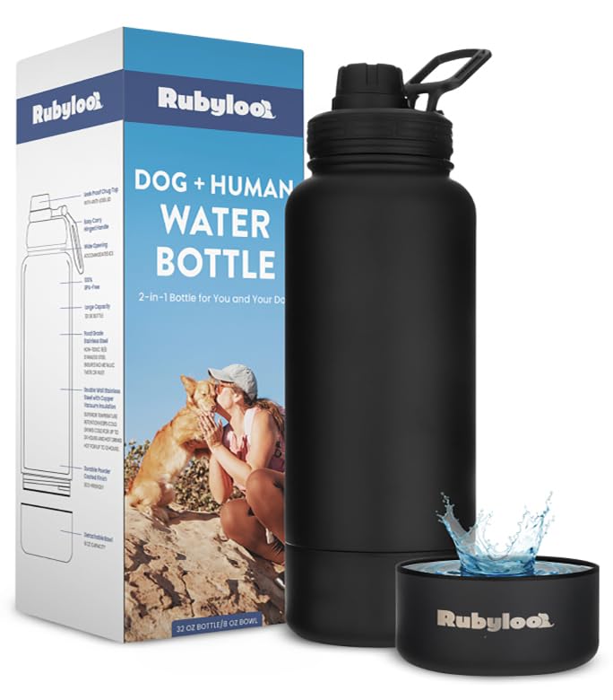 Dog Water Bottle with Detachable Bowl for Dog Lovers