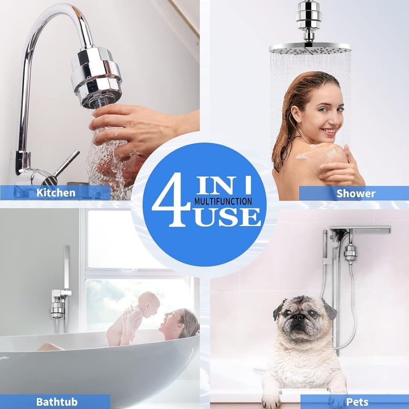 20 Stage Shower Hard Water Purification Filter Showerhead Activated Carbon Water Purifier Chlorine Removal Reduce Dry Itchy Skin