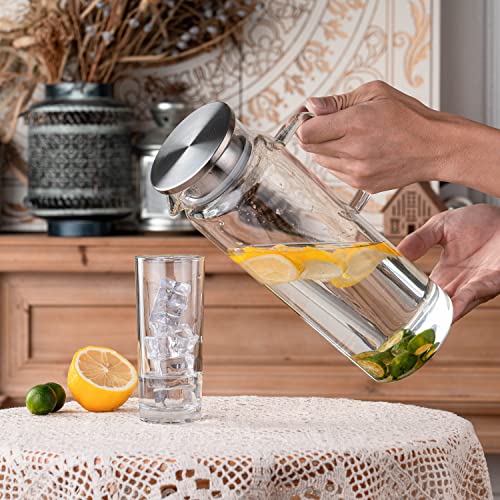 Set of 2 Glass Pitcher with Lid (2 Count)