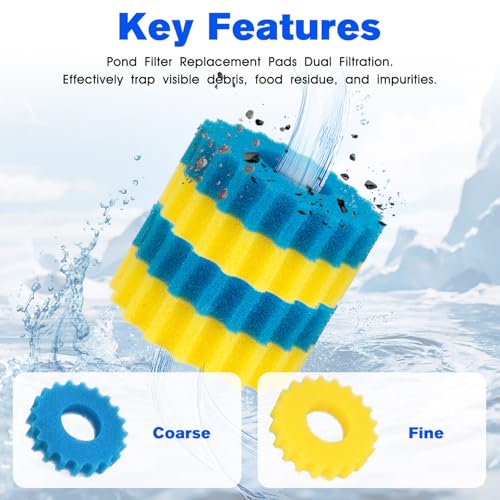 Pond Filter Replacement Sponge Filter Media Pads for VIVOHOME 1580 (4 Count)