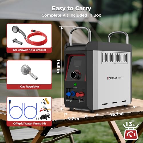 CAMPLUX Nano 3 Portable Propane Water Heater with Pump Kit