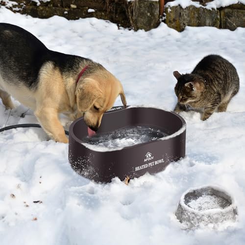 Heated Water Bowl for Dogs Cats Outdoor (125 Fl Oz)