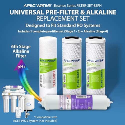 FILTER-SET-ESPH Replacement RO Filter Set, Alkaline, 6 Month