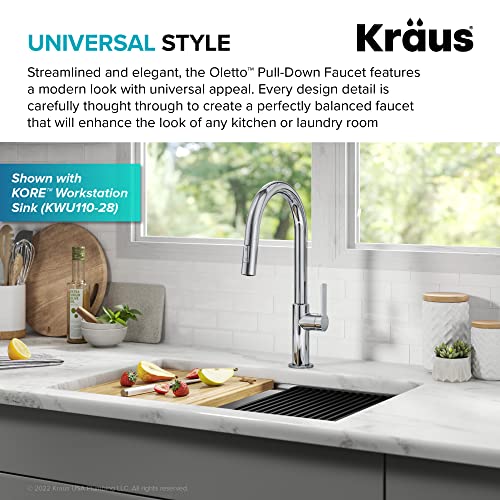 Chrome Single Handle Pull Down Kitchen Faucet KPF