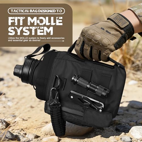 64 oz Tactical Water Bottle with MOLLE Bottle Pouch & 3 Lids