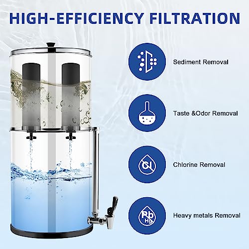 Black Water Filter fit for Ber.key Gravity Water Filtration System (4 Count)