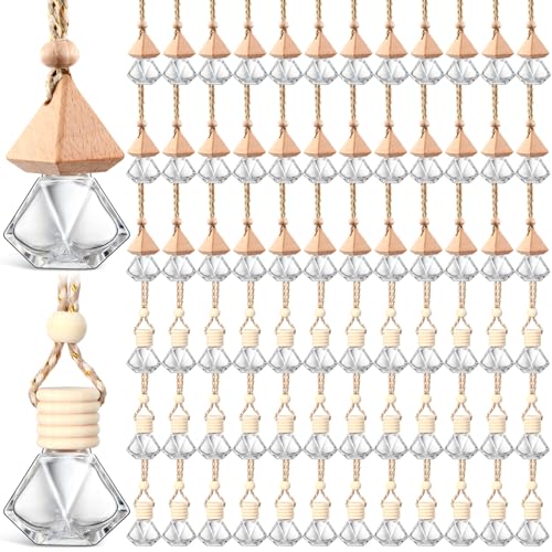 100 Pcs Car Diffuser Bottles Empty Bulk with Wood Cap (100 Count)